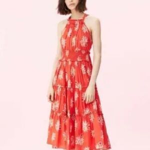 Rebecca‎ Taylor La Vie Catrine Voile Orange Floral Dress